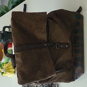 Campomaggi leather and canvas backpack